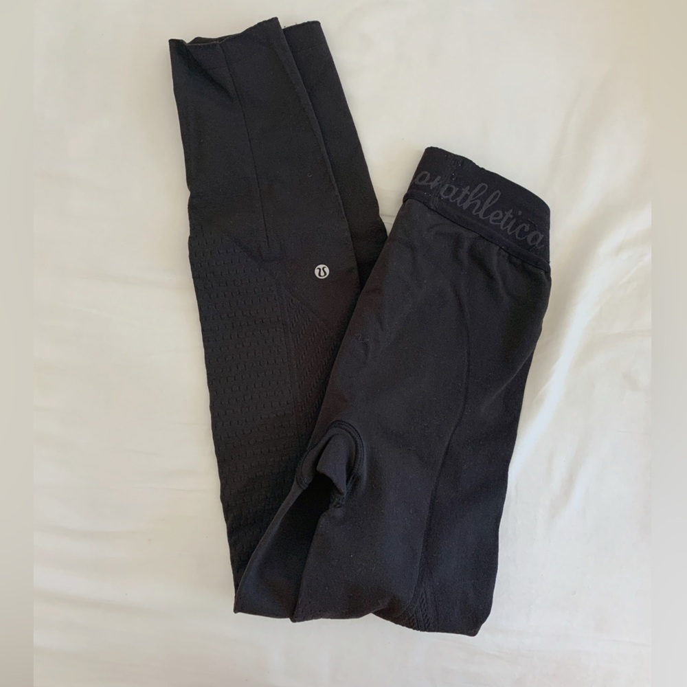 LULULEMON BLACK ELASTIC WAISTBAND LEGGINGS 4